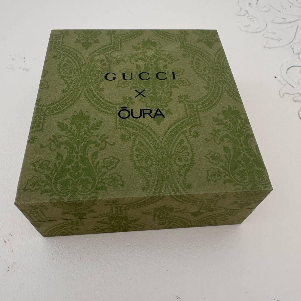 GUCCI Oura Ring Black Gold Design US Size 10 Authentic Fashion Jewelry Health - Picture 12 of 12
